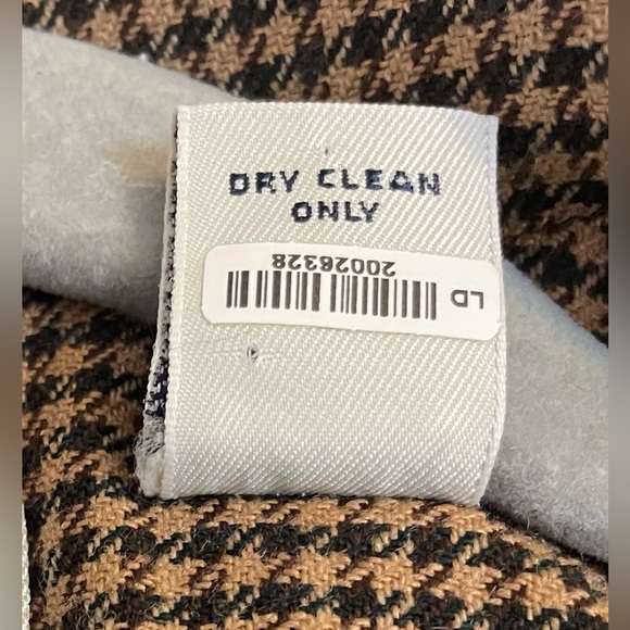 Sz 6 VINTAGE ANN TAYLOR  HOUNDSTOOTH SINGLE-BREASTED BLAZER: Tan, Brown & Black - Picture 10 of 12